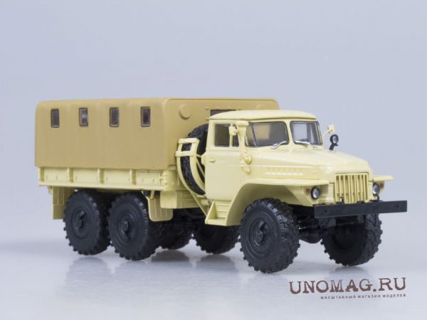 Ural-375D xe tải thùng bạt vàng nhạt - Hình ảnh 4